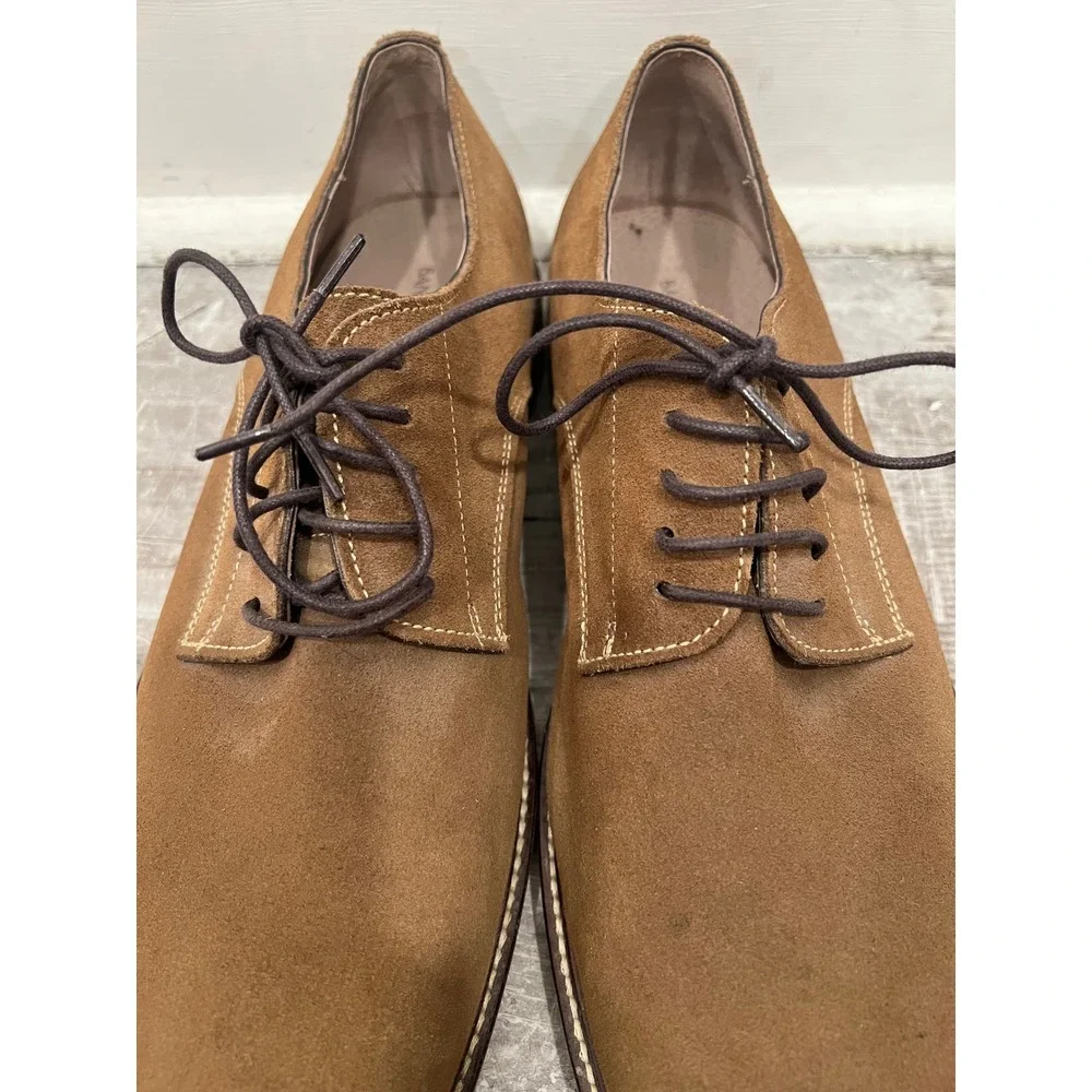 Banana Republic Oxford Shoes Mens 10 M Brown Suede Derby Lace Up Dress Shoes